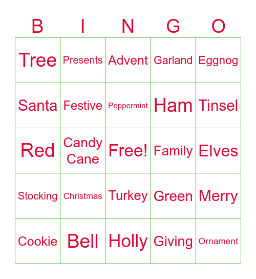 Christmas Bingo Card