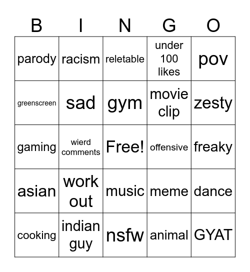 ig Bingo Card