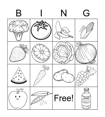 Food Bing(o Bingo Card