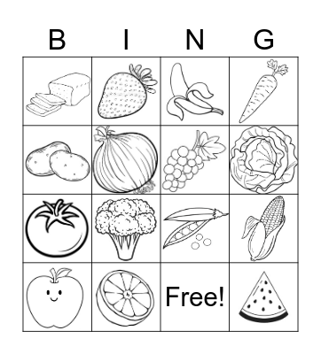 Food Bing(o) Bingo Card