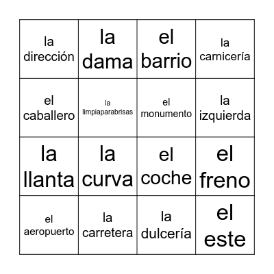 Chapter 3B Bingo Card