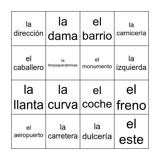 Chapter 3B Bingo Card