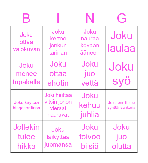 Bingo Bailut Bingo Card