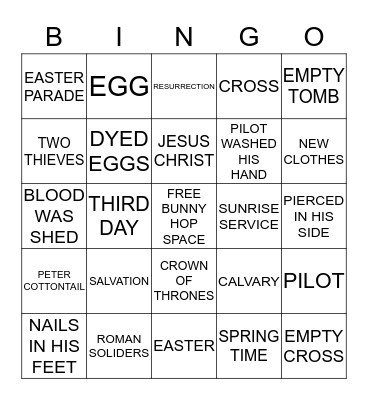 GOOD FRIDAY AND HAPPY EASTER BINGO! Bingo Card