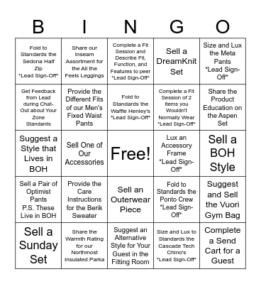 November VM + Standards Bingo Card