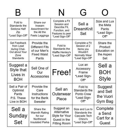 November VM + Standards Bingo Card