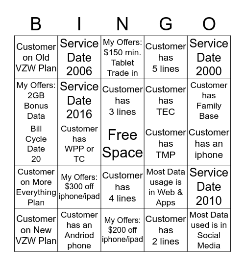 Find The Below & Get a BINGO! Bingo Card
