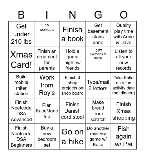 Winter Bingo Card