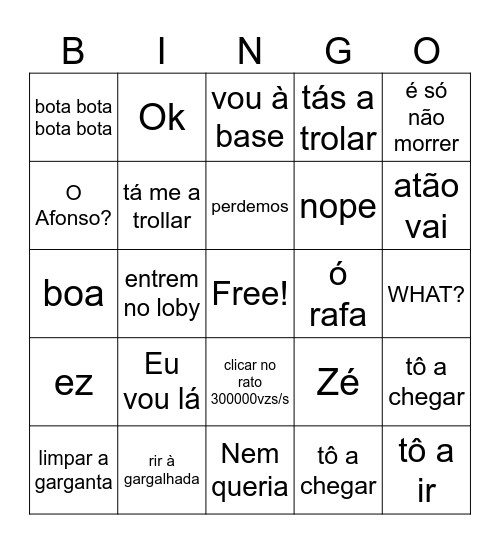 Bingo Lol Bingo Card