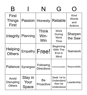 LIM BINGO Card
