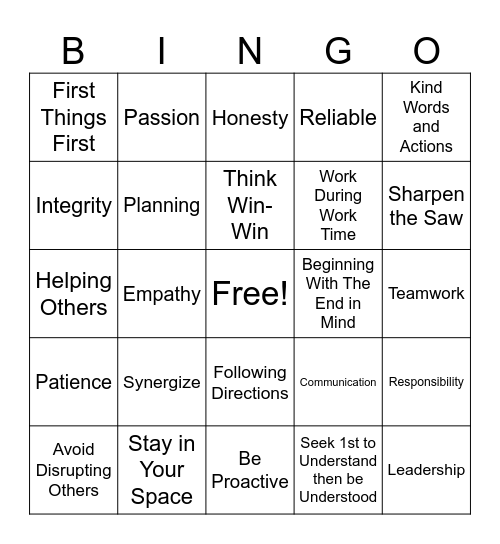 LIM BINGO Card