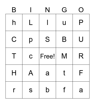 Alphabet Bingo Card
