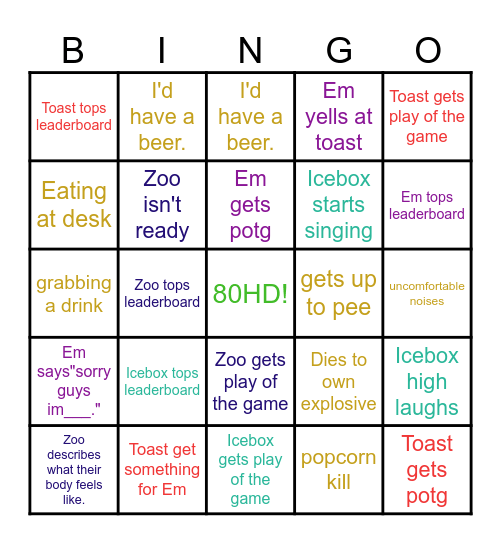 ADHD BINGO Card