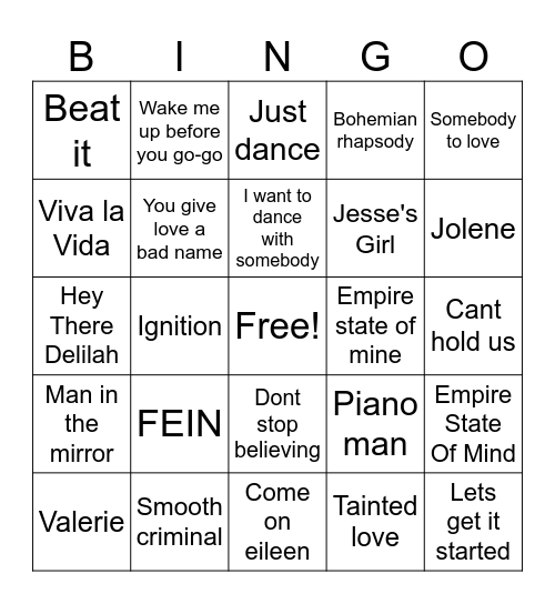 Qrious Beats by Bingo Card