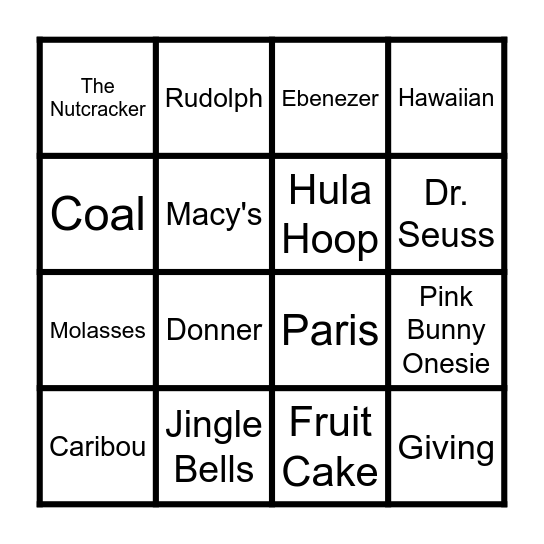 Christmas Bingo Card