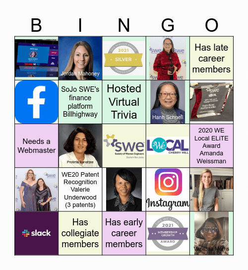 SWE Southern NJ Bingo! Bingo Card