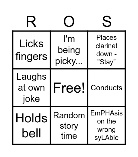 Masterclass Bingo Card