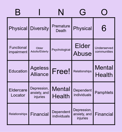 GERO BINGO Card