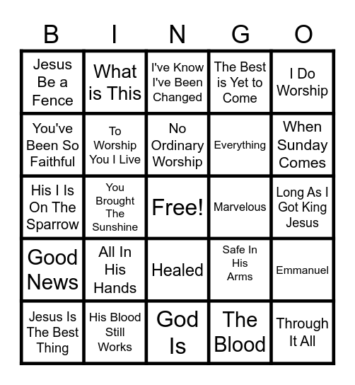 GOSPEL BINGO Card