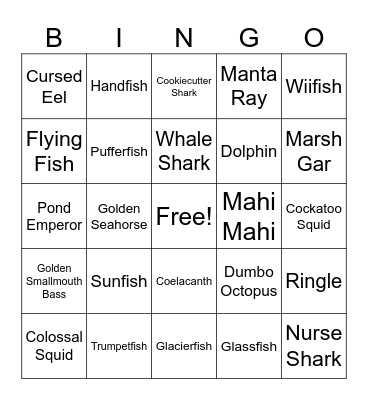 Fisch Bingo Card