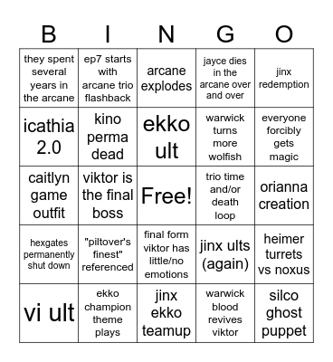 Act 3 Bingo Card