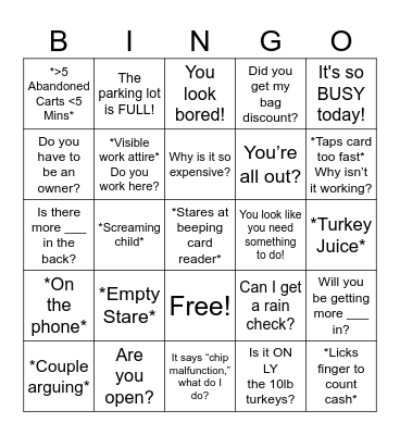 Free Turkey Day Bingo Card