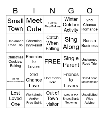 Hallmark Christmas Movie Bingo Card