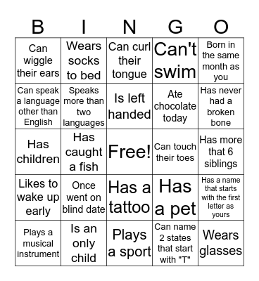 Safe Harbor People Bingo Card