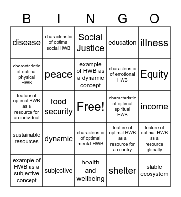 Orientation HHD Bingo Card