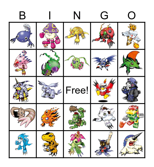 BINGO - DIGIMON Bingo Card