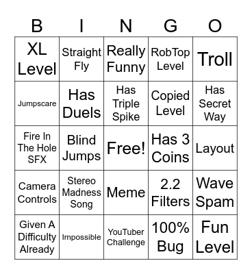 Twisty's Recent Tab Bingo Card