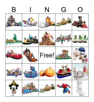 Thanksgiving Parade Bingo Card