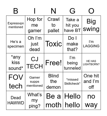 Quaddi Bingo Card