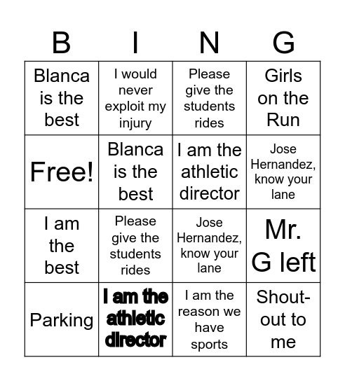 Mr. S says Bingo Card