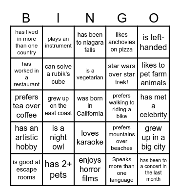 SILDF ICEBREAKER BINGO Card
