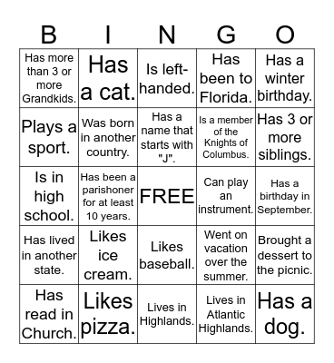 Find Someone Who... Bingo Card