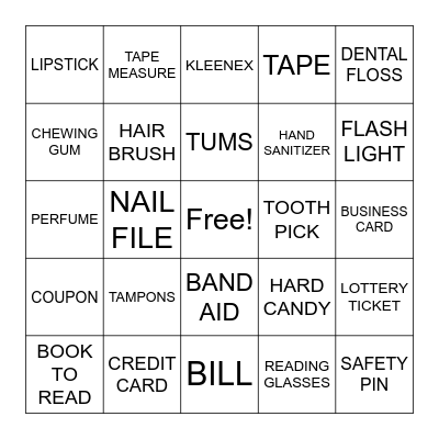 WHAT'S IN YOUR WORK BAG? Bingo Card
