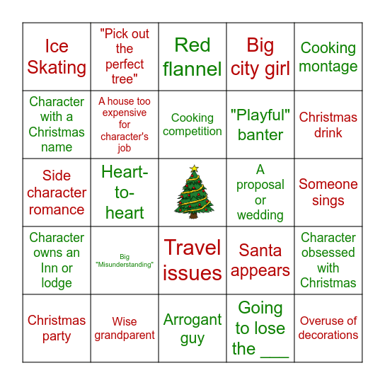 Hallmark Movie Bingo Card