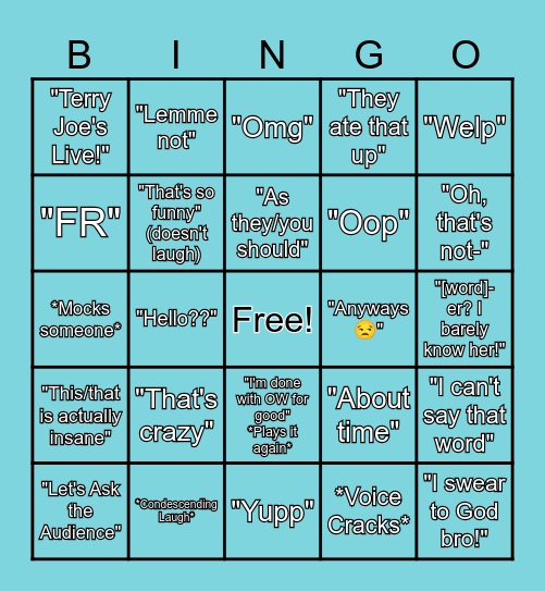 Steve Bingo Card