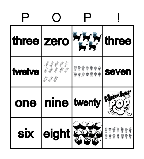 Number Pop! Bingo Card