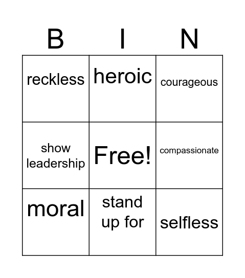 ODF3 Unit 4 Bingo Card