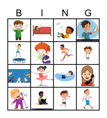 Verbs Bingo Card