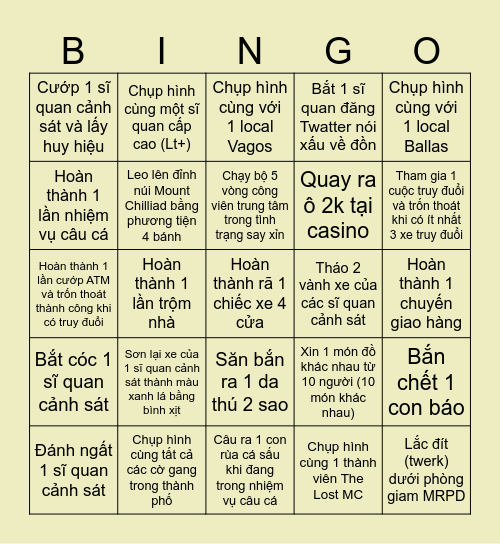 Da Saints Bingo Card