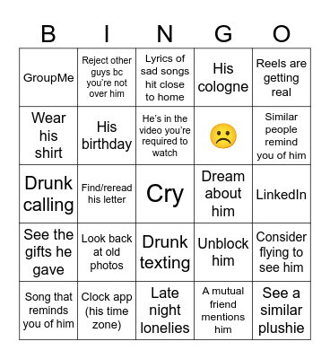 Crash Out Bingo Card