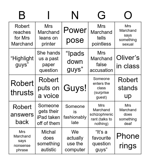 Computing Bingo Card