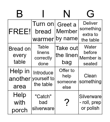 BCC Runner Bingo Card