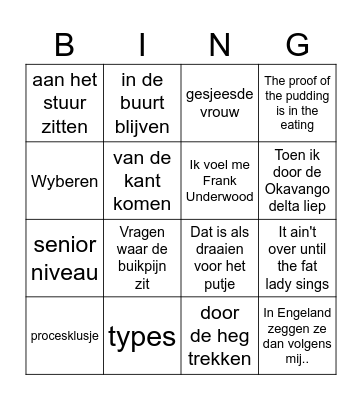 Mini-uitspraken bingo Card