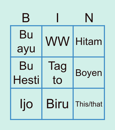 BINGO RAKA Bingo Card