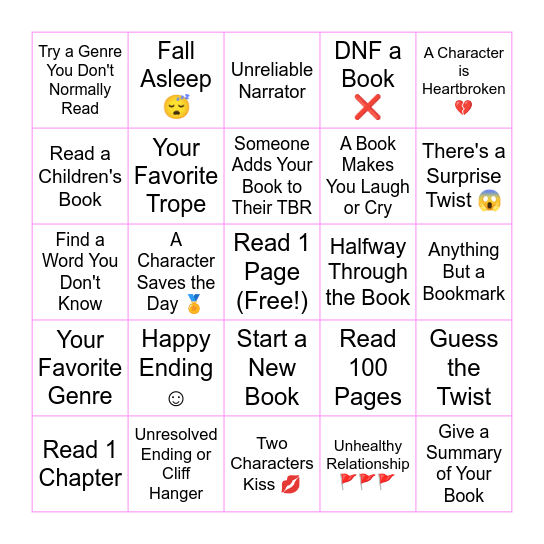 Read-a-thon Bingo! 📖 Bingo Card