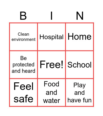 CHILDREN'S RIGHTS Bingo Card